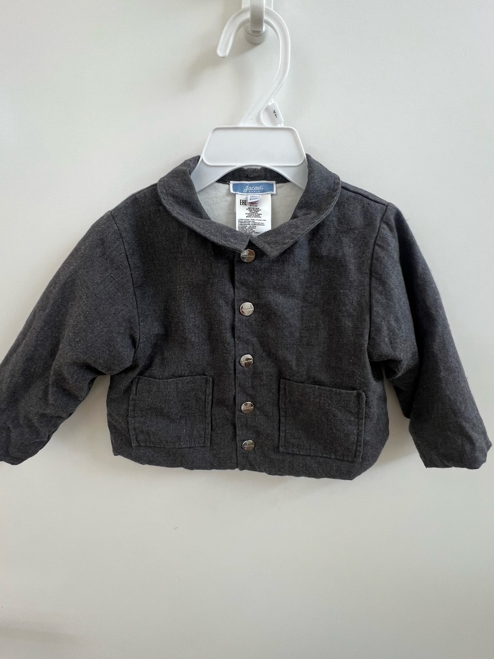 Bonpoint Charcoal Gray Button-Front Pea Coat for Kids